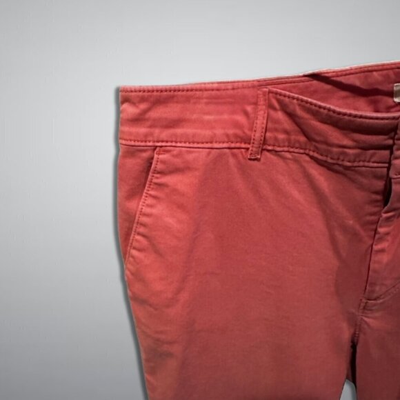 LOFT Chino Cropped Pants Mid-Rise Slim Fit Capri Ankle Cut Coral Pink Women's 8 - Picture 3 of 6